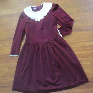 Ribbons & Lace Vintage Velvet Girls Dress Gunne vibe Victorian Holida 80s